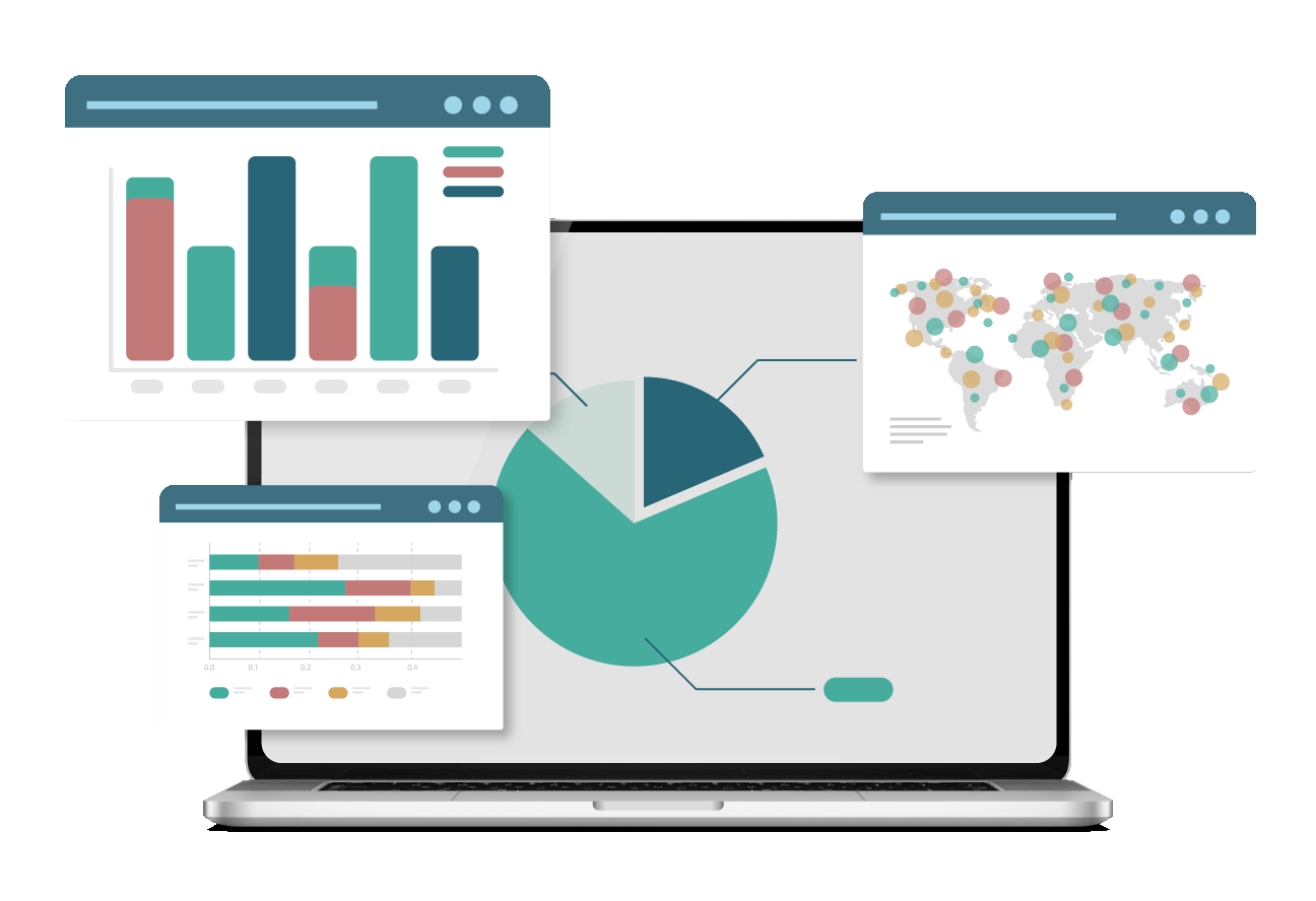 En illustration, der viser videnskabelig dataforskning